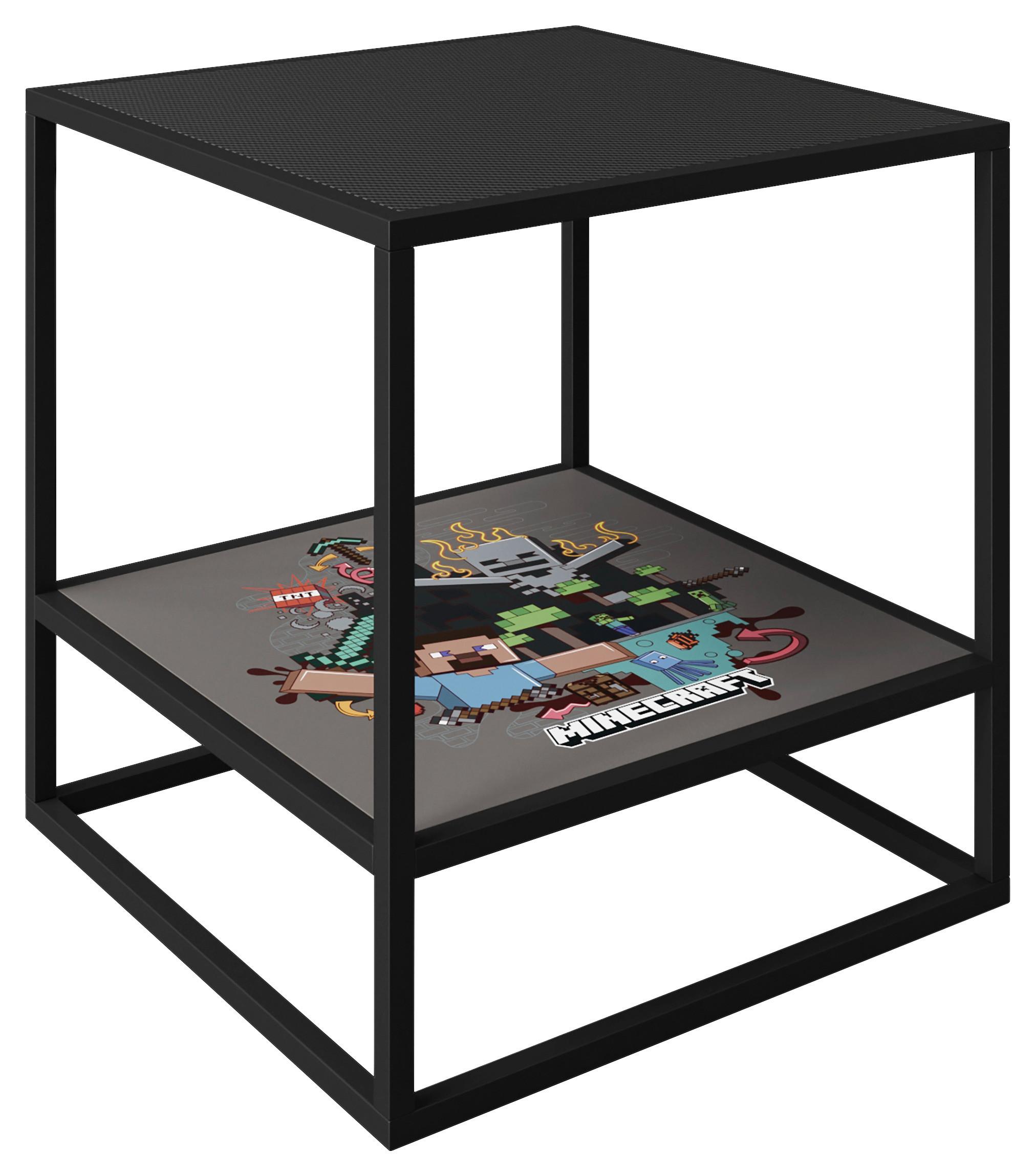 Beistelltisch Minecraft - Schwarz, MODERN, Holzwerkstoff/Metall (45/45/48cm) - Minecraft