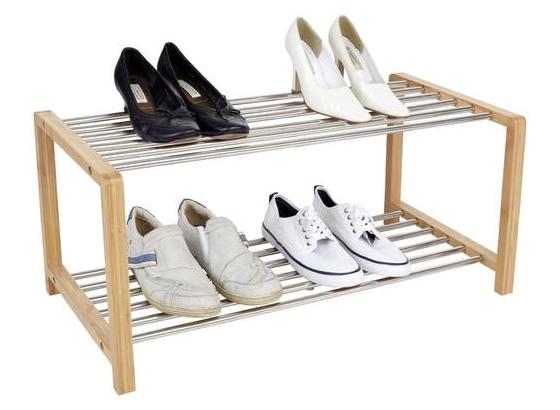 Regál Na Topánky Larissa - prírodné farby/chrómová, Moderný, kov/drevo (83/34/34cm) - James Wood Regál Na Topánky Larissa - prírodné farby/chrómová, Moderný, kov/drevo (83/34/34cm) - James Wood
