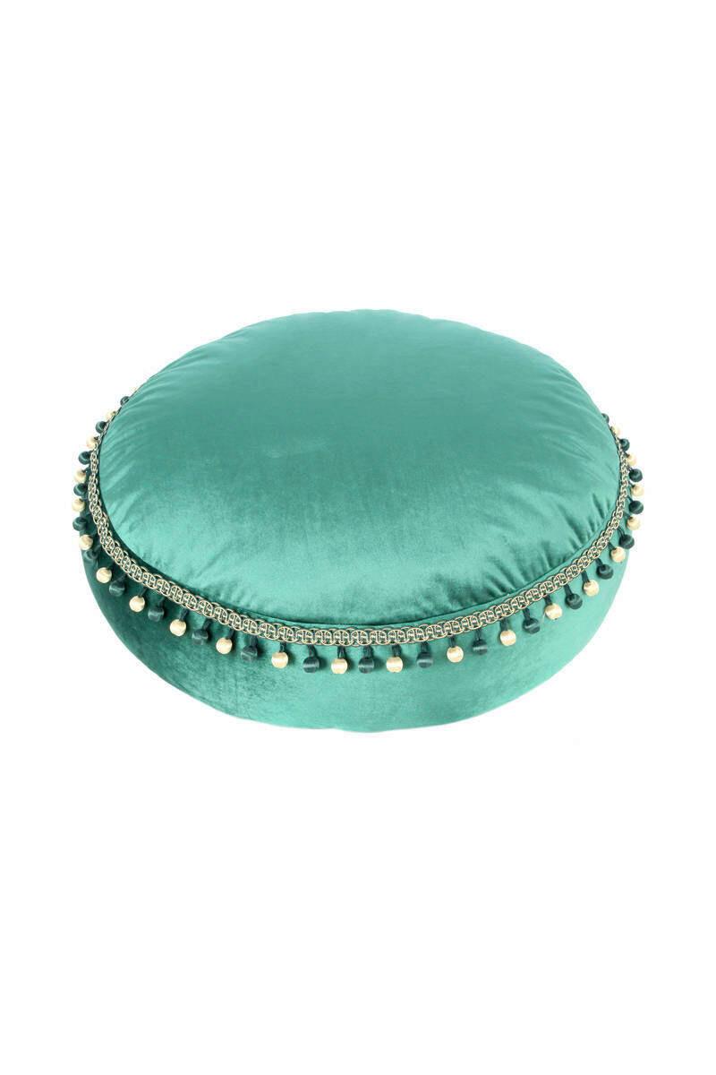 Pouf Taj Mahal Dxh: 65x25 Cm Samt Grün Mit Reißverschluss