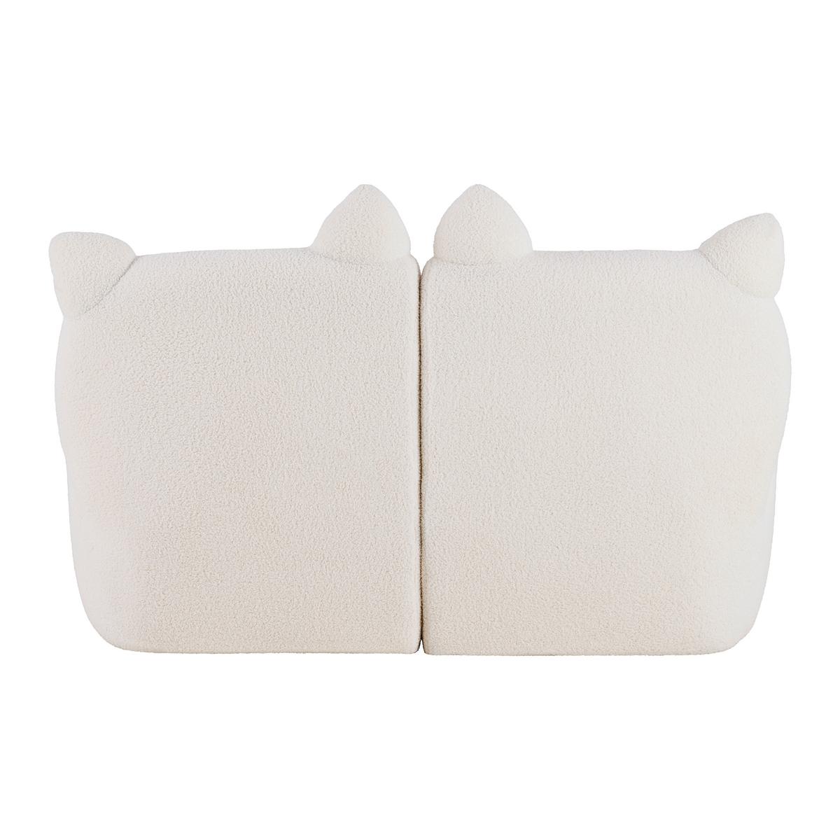 Pohovka KITTI, bílá tkanina TEDDY - bílá, Romantický / Rustikální, dřevo/textil (121/42/78cm) - Premium Living