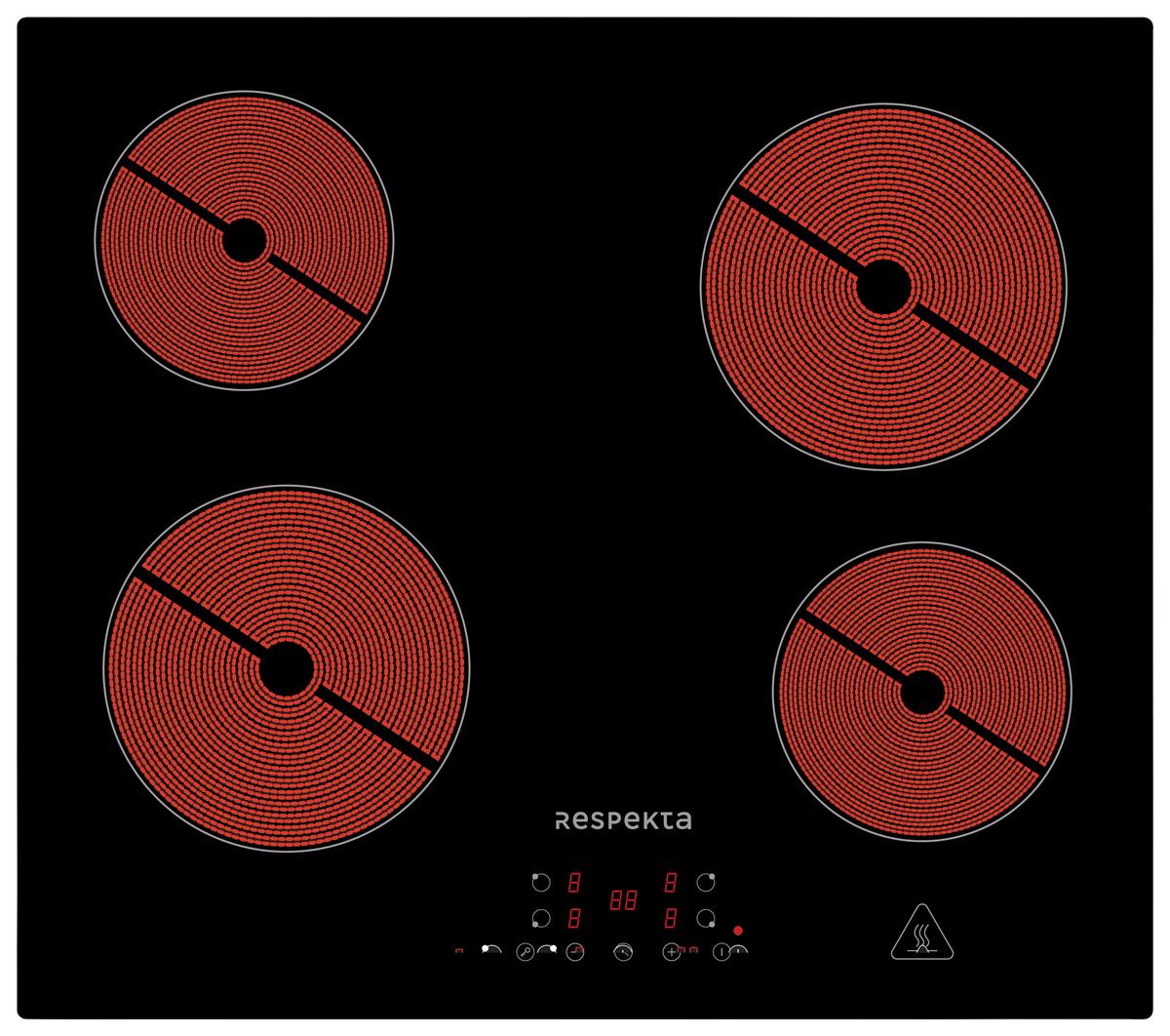 Glaskeramikkochfeld Respekta Km4400-28 - Schwarz, Trend, Glas (57/5/52cm) - Respekta