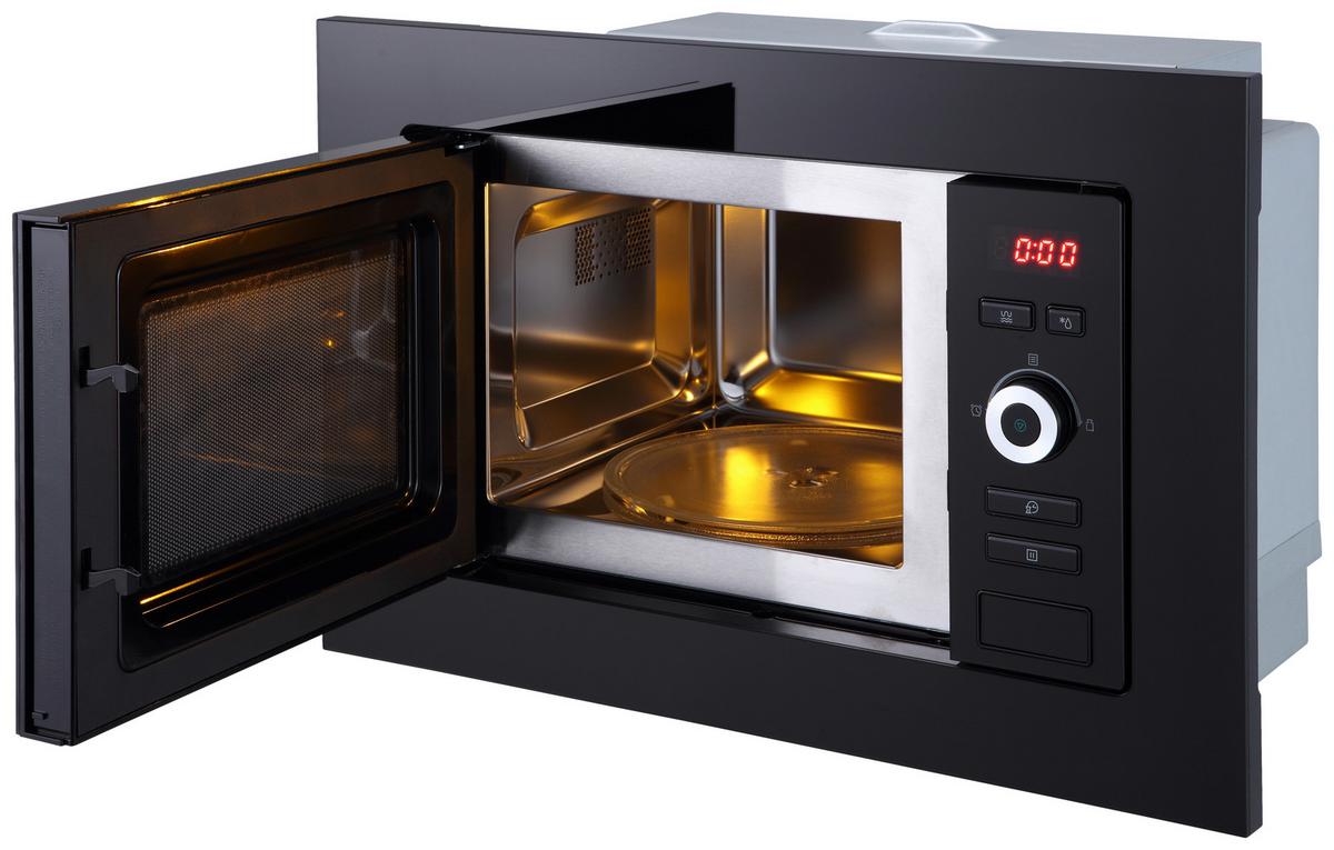 Einbaumikrowelle Respekta Jana - Schwarz, Trend, Glas/Kunststoff (59,5/38,8/34,4cm) - Respekta