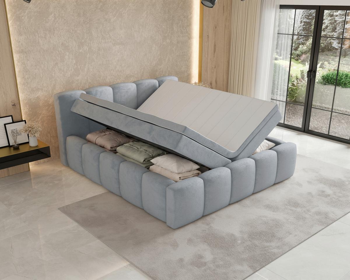 Boxbett Zako Grau LF: 180x200cm - Grau, MODERN, Textil (180/200cm) - MID.YOU
