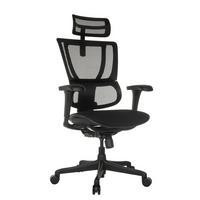 Drehstuhl Ergohuman Slim Eco Schwarz B: 69 cm - Schwarz, MODERN, Kunststoff/Textil (69/112 - 134/63cm) - MID.YOU