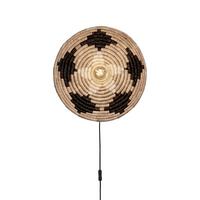 WANDLEUCHTE ANDROS - Schwarz/Naturfarben, Basics, Naturmaterialien (45/6cm) - Good & Mojo