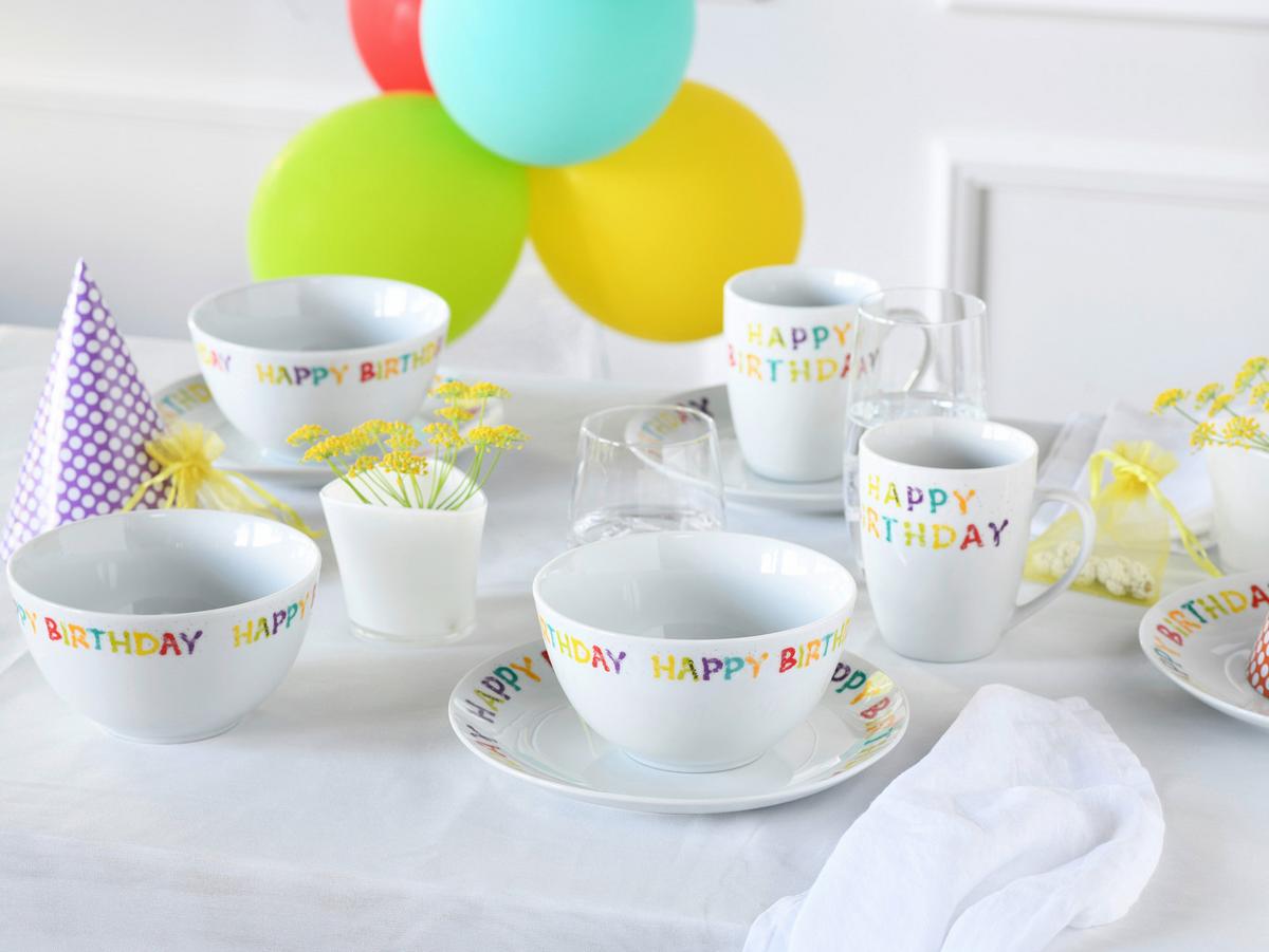 Kombiservice Happy Birthday Multicolor - Multicolor, Basics, Keramik - Creatable