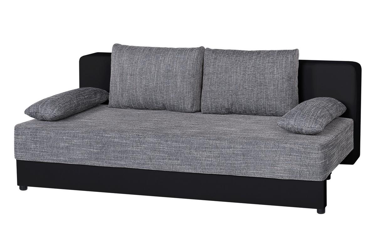Schlafsofa mit Bettkasten Lucy Schwarz/Grau - Schwarz/Grau, Design, Holzwerkstoff/Textil (200/90/103cm) - P & B