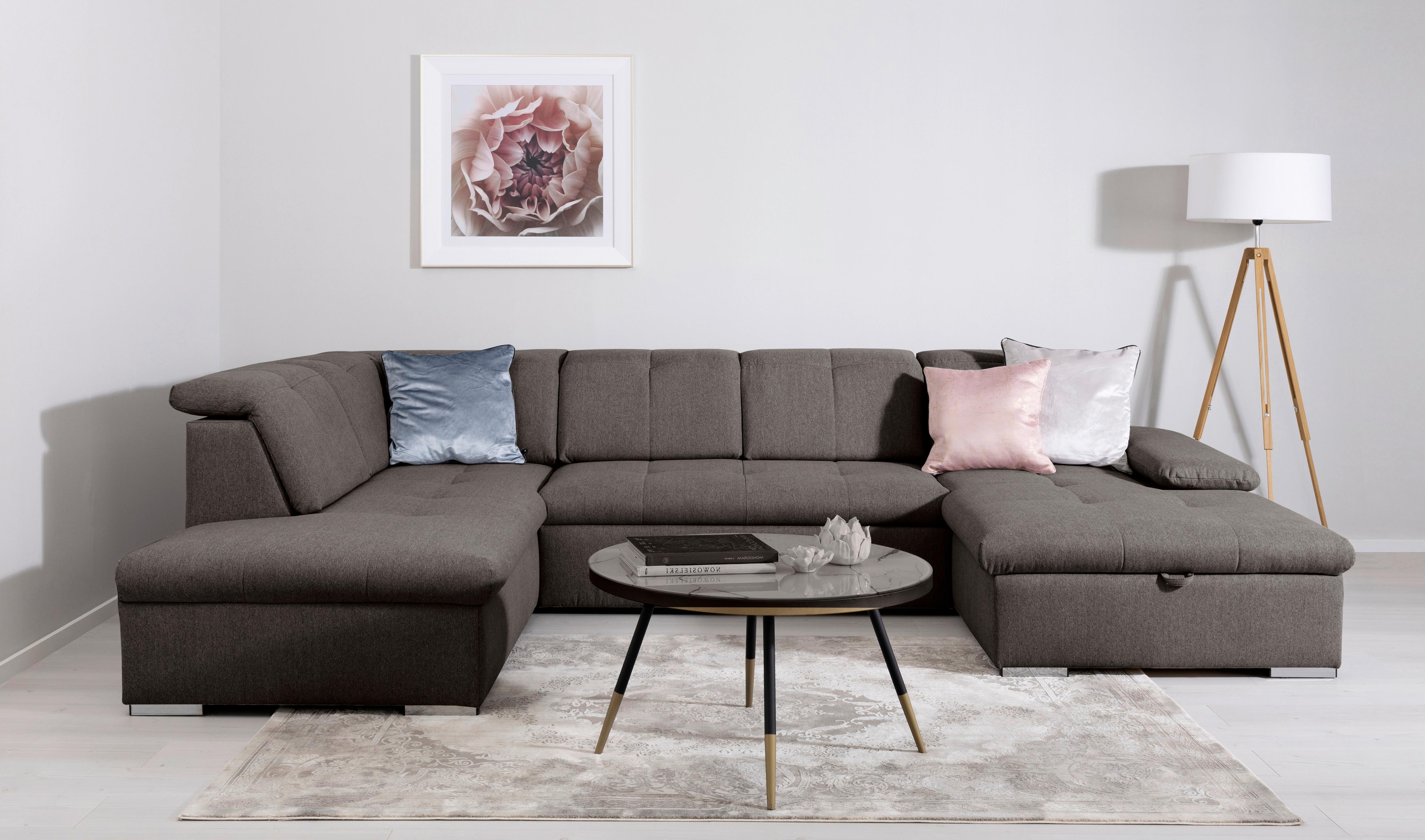 Wohnlandschaft Ramzes Grau U: 215x328x173 cm - Grau, Design, Textil (215/328/173cm) - MID.YOU