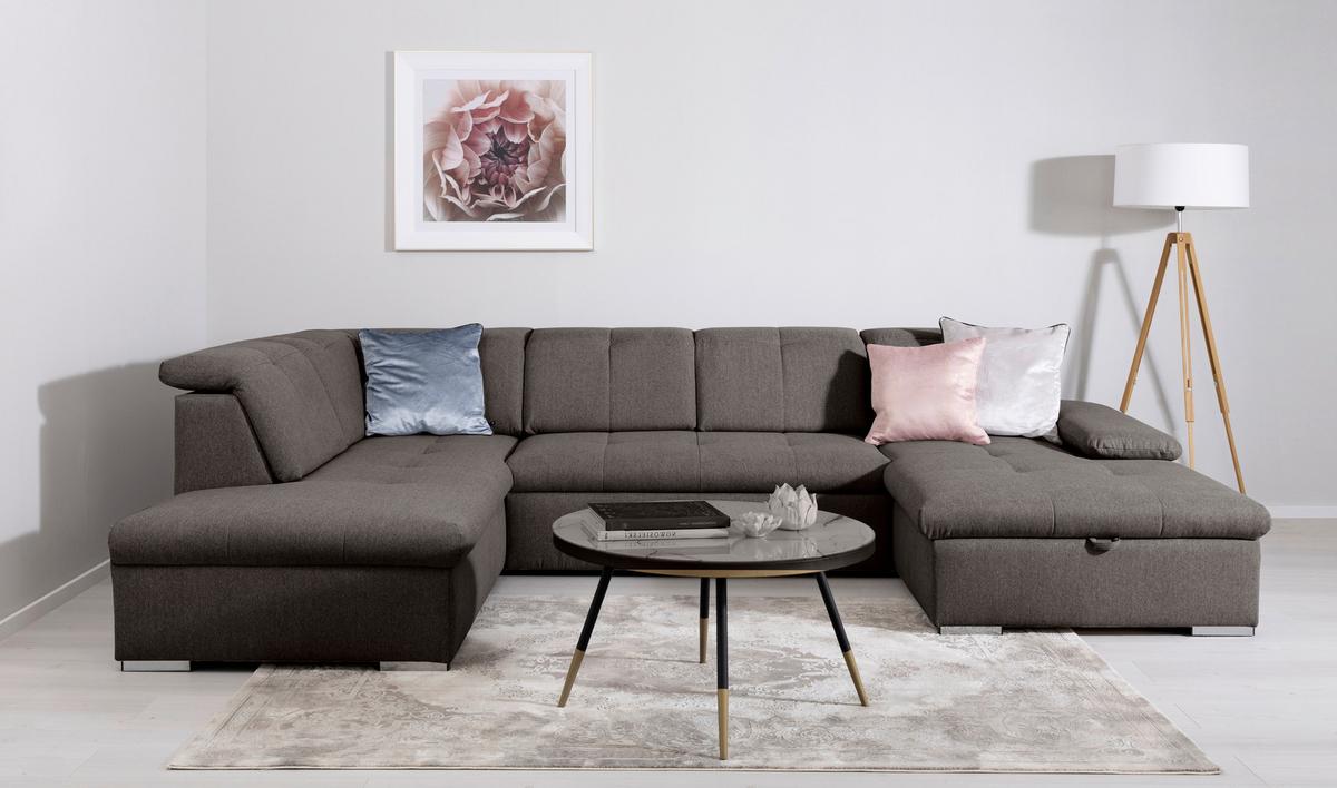 Wohnlandschaft Ramzes Grau U: 215x328x173 cm - Grau, Design, Textil (215/328/173cm) - MID.YOU