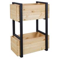 Blumenkasten Schwarz Kieferfarben B: 70 Cm - Schwarz/Kieferfarben, Basics, Holz (70/97/38cm) - Siena Garden