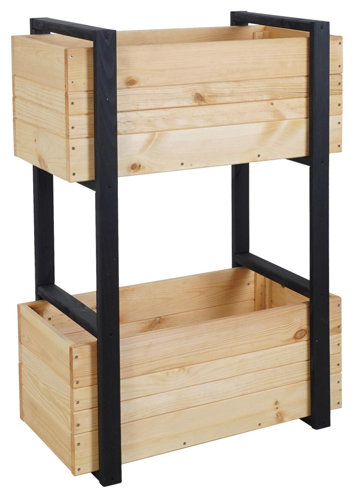 Blumenkasten Schwarz Kieferfarben B: 70 Cm - Schwarz/Kieferfarben, Basics, Holz (70/97/38cm) - Siena Garden