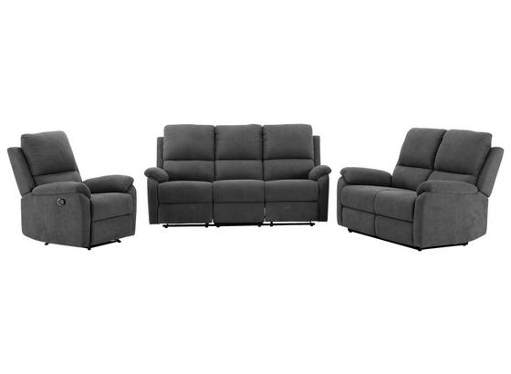 Sitzgarnitur mit Relaxfunktion London Webstoff - Schwarz/Grau, MODERN, Textil/Metall (189/101/90cm) Sitzgarnitur mit Relaxfunktion London Webstoff - Schwarz/Grau, MODERN, Textil/Metall (189/101/90cm)