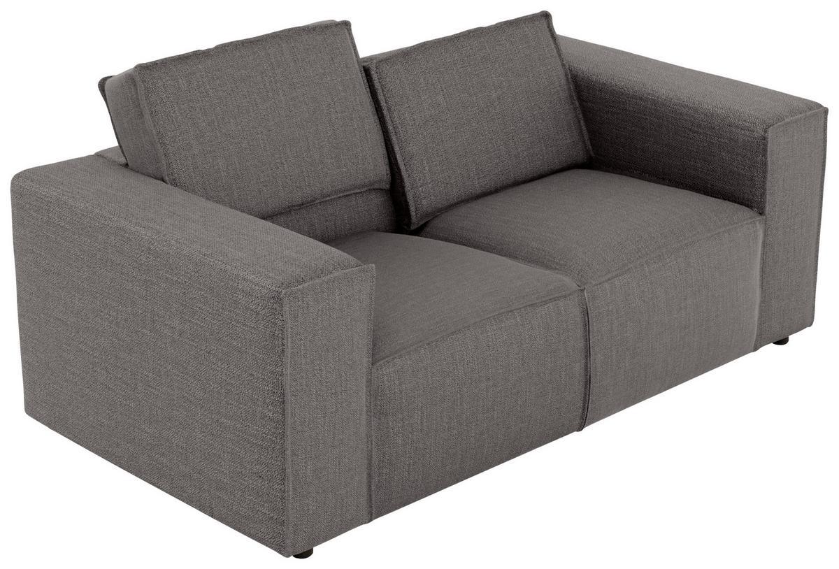 2-sitzer-sofa Dice Dunkelgrau - Dunkelgrau/Schwarz, MODERN, Textil (185/80/102cm) - MID.YOU