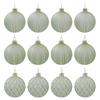Sada vianočných gulí Miracle, Ø: 8cm, 12ks/bal. - zelená, kov/textil (8cm) - Modern Living