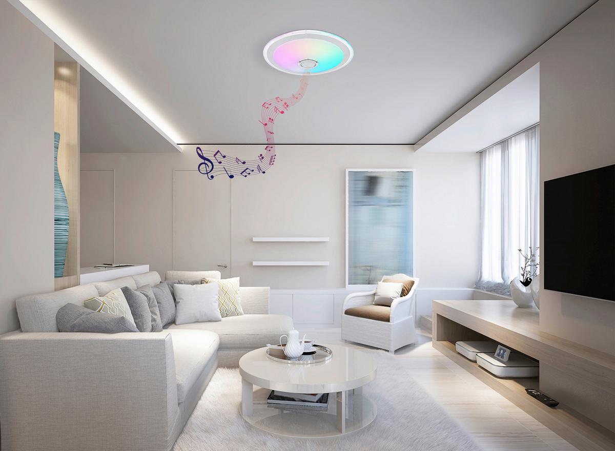 LED-Deckenleuchte 41371-24 - Chromfarben/Klar, KONVENTIONELL, Kunststoff/Metall (43/10,5cm) - Globo