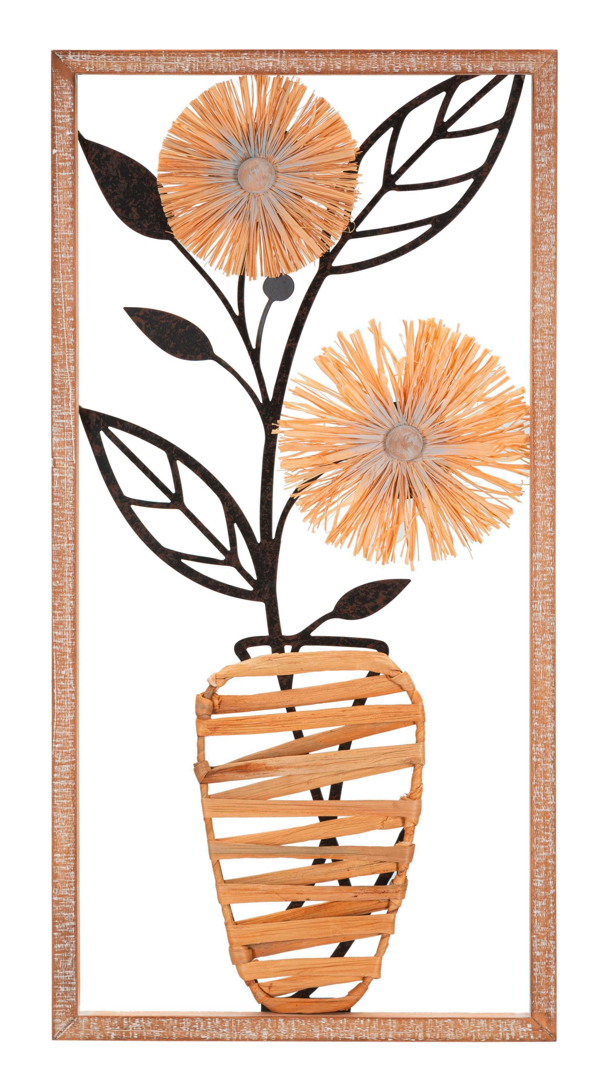 Wanddeko Vaso Naturfarben, Schwarz B: 40 Cm - Basics, Holzwerkstoff/Metall (40/3.5/80cm)
