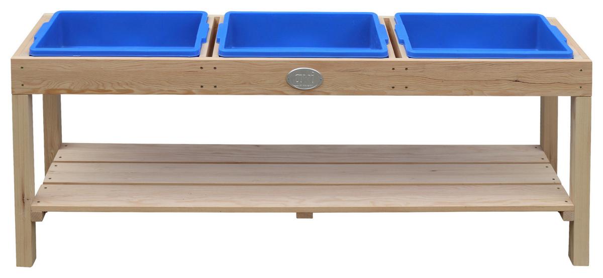 Sand- Und Wassertisch A060.080.00 - Blau/Braun, KONVENTIONELL, Holz/Kunststoff (124/50/27cm) - Ambia Garden