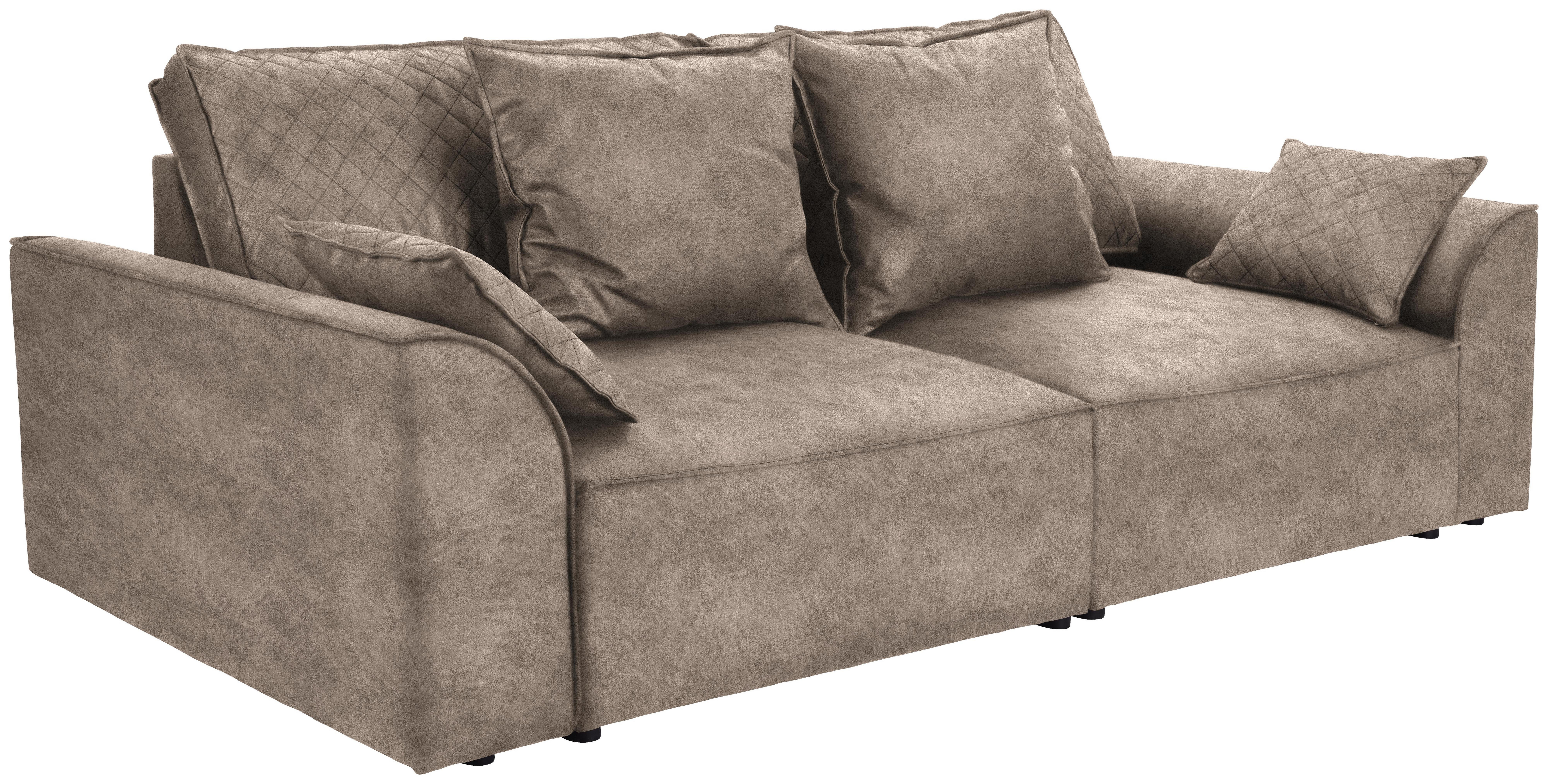 Bigsofa John B: 270 cm - Hellbraun/Schwarz, KONVENTIONELL, Textil (270/87/112cm) - James Wood
