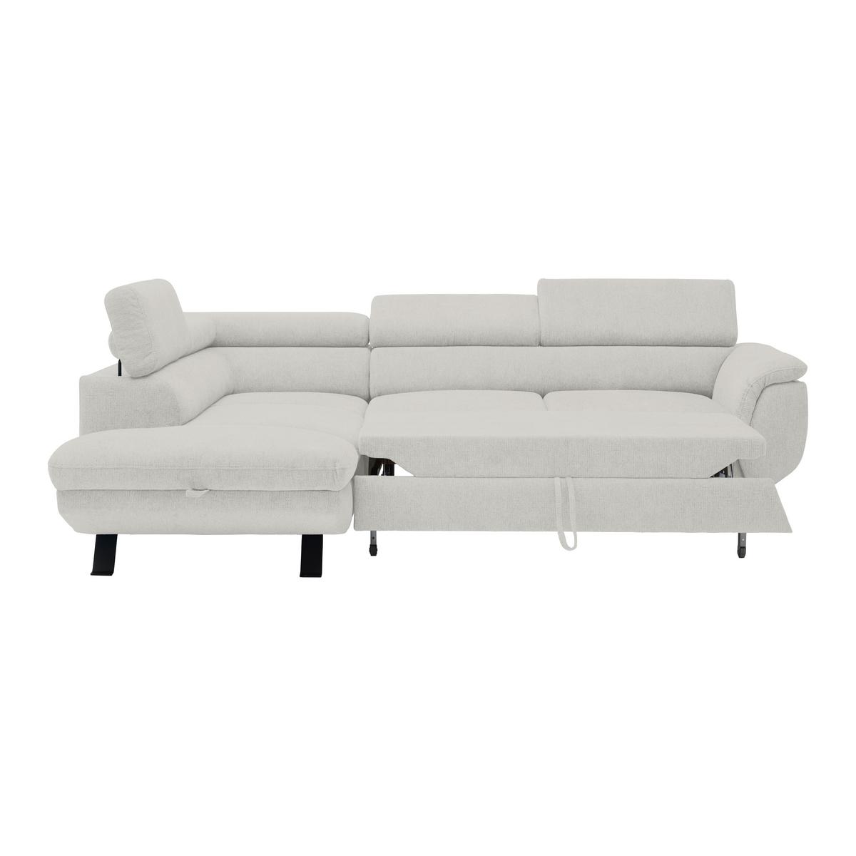 Rohová sedačka RAVEN, ľavá, sivobiela - čierna/sivobiela, Modern, kov/textil (198cm) - Mömax