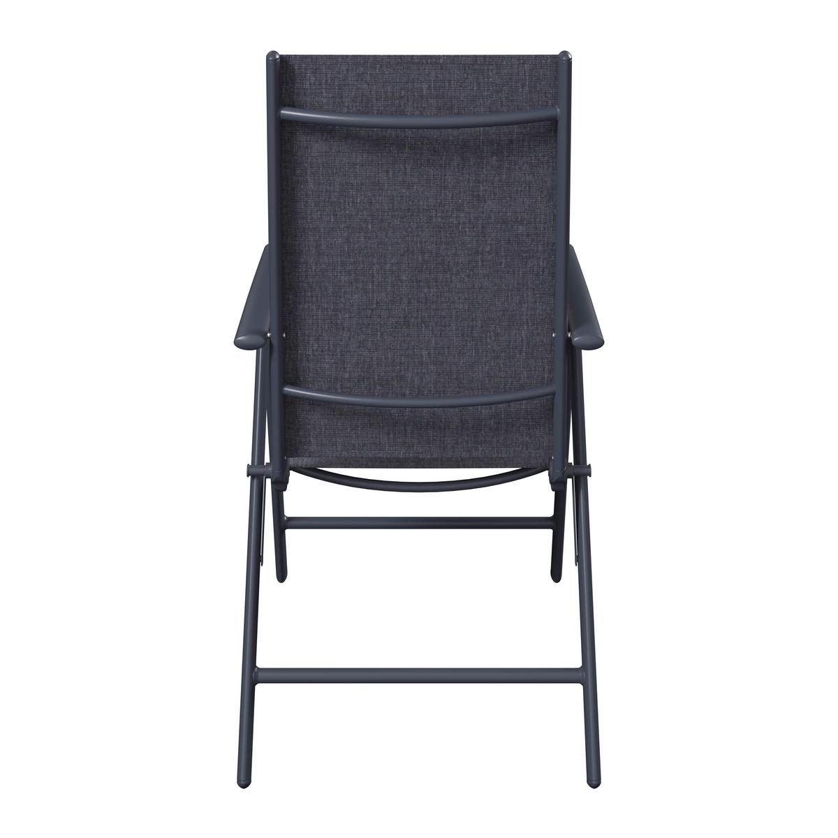 ZAHRADNÍ ŽIDLE NIKI - černá/tmavě šedá, Basics, kov/textil (56/106/54cm)