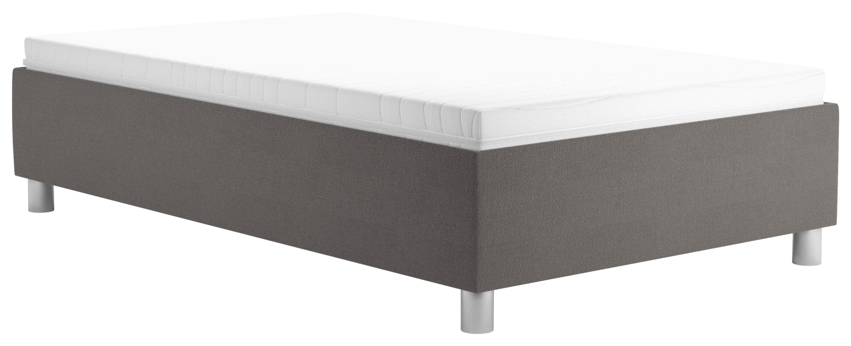 ČALOUNĚNÁ POSTEL FLAVIA - barvy stříbra/hnědá, Moderní, kompozitní dřevo/textil (120/200cm)