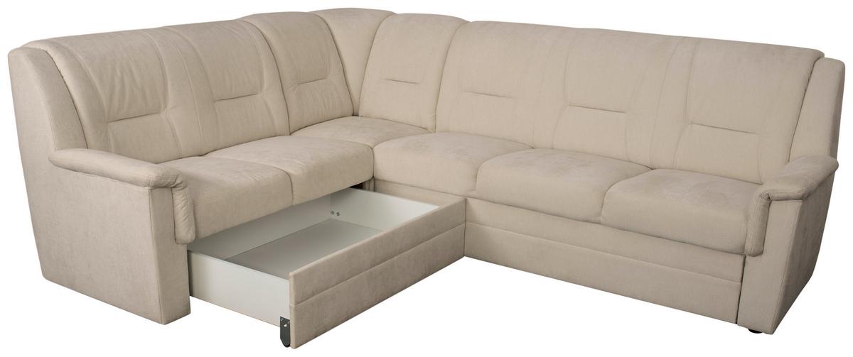 Eckschlafsofa Rafael Beige S: 279x224 cm - Beige/Schwarz, Trend, Textil (279/224cm)