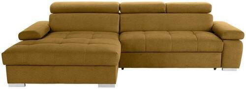 Ecksofa Mit Bettkasten Perry Ecrufarben 292x183 Cm - Ecru/Silberfarben, Design, Textil (183/292cm) - Livetastic
