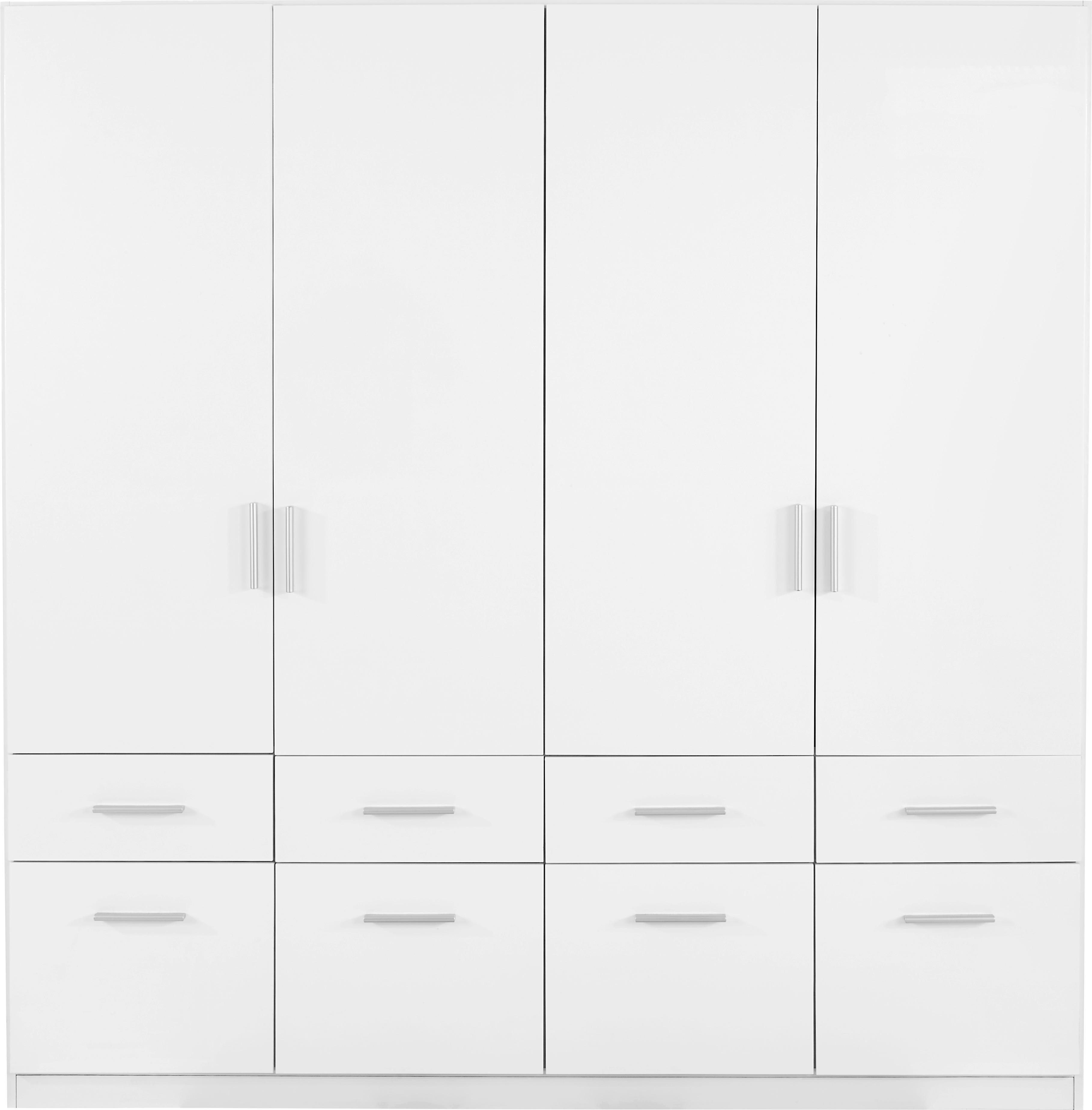 4-dveřová Skříň Se Zásuvkami Celle, Bílá/dub - bílá/barvy dubu, Moderní, dřevo/plast (181/197/54cm)