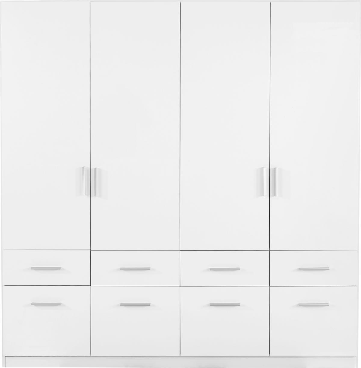ŠATNÍ SKŘÍŇ CELLE - bílá/barvy hliníku, Moderní, dřevo/plast (181/197/54cm)