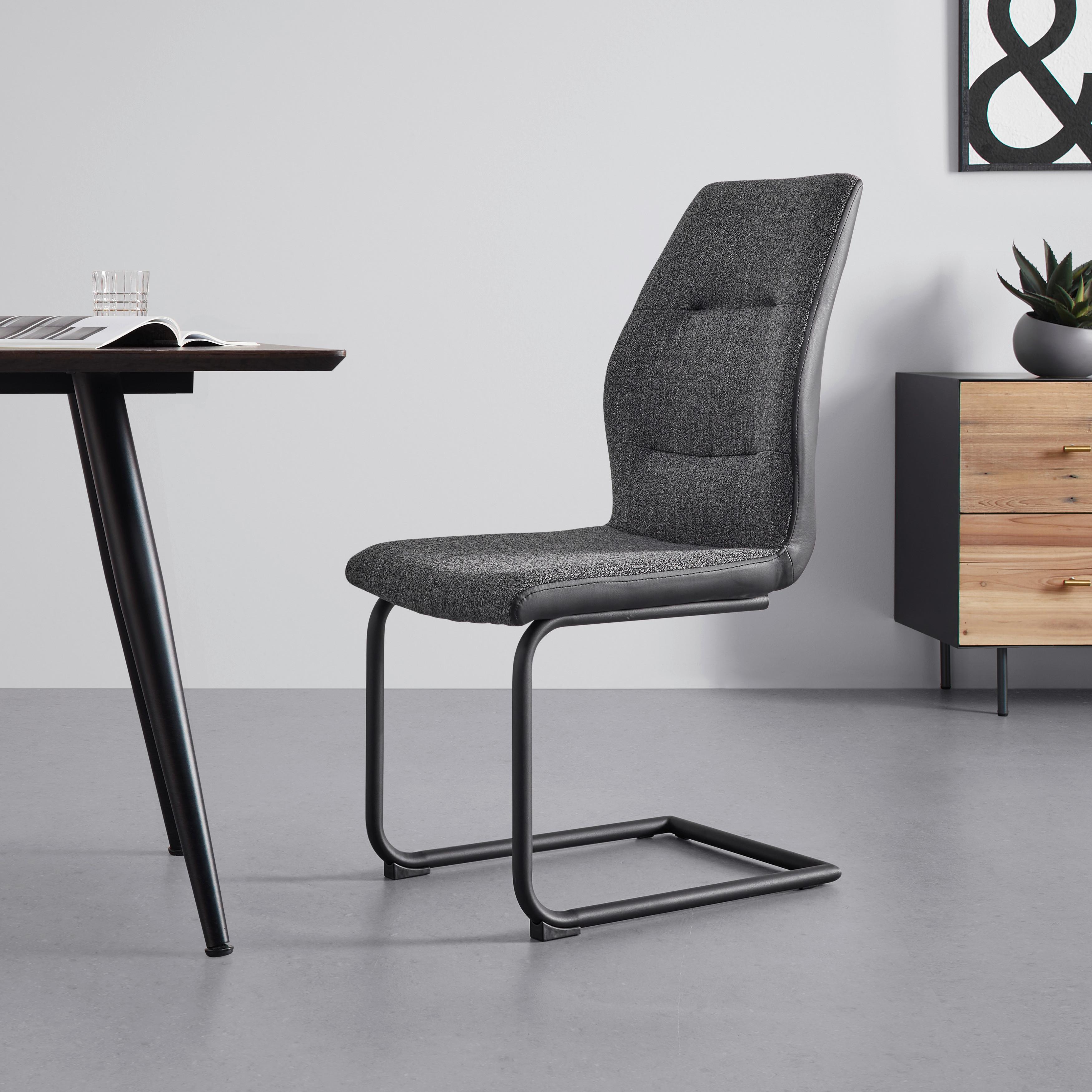 Židle Canio tmavěšedá - černá/tmavě šedá, Moderní, kov/dřevo (44/96/57cm) - Bessagi Home