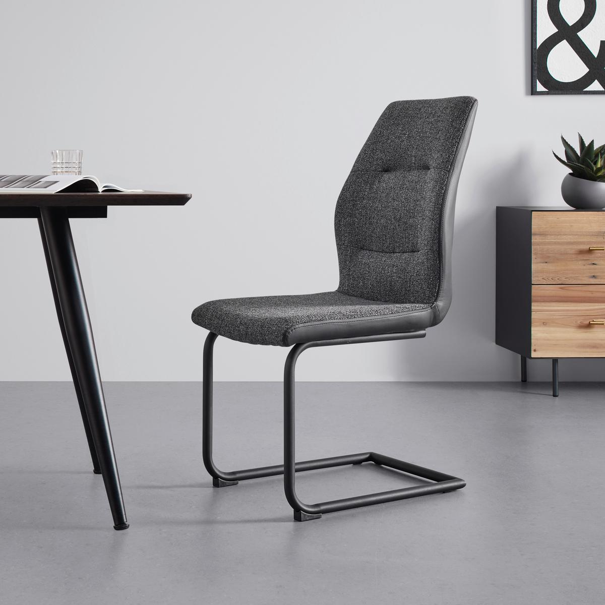 Židle Canio tmavěšedá - černá/tmavě šedá, Moderní, kov/dřevo (44/96/57cm) - Bessagi Home