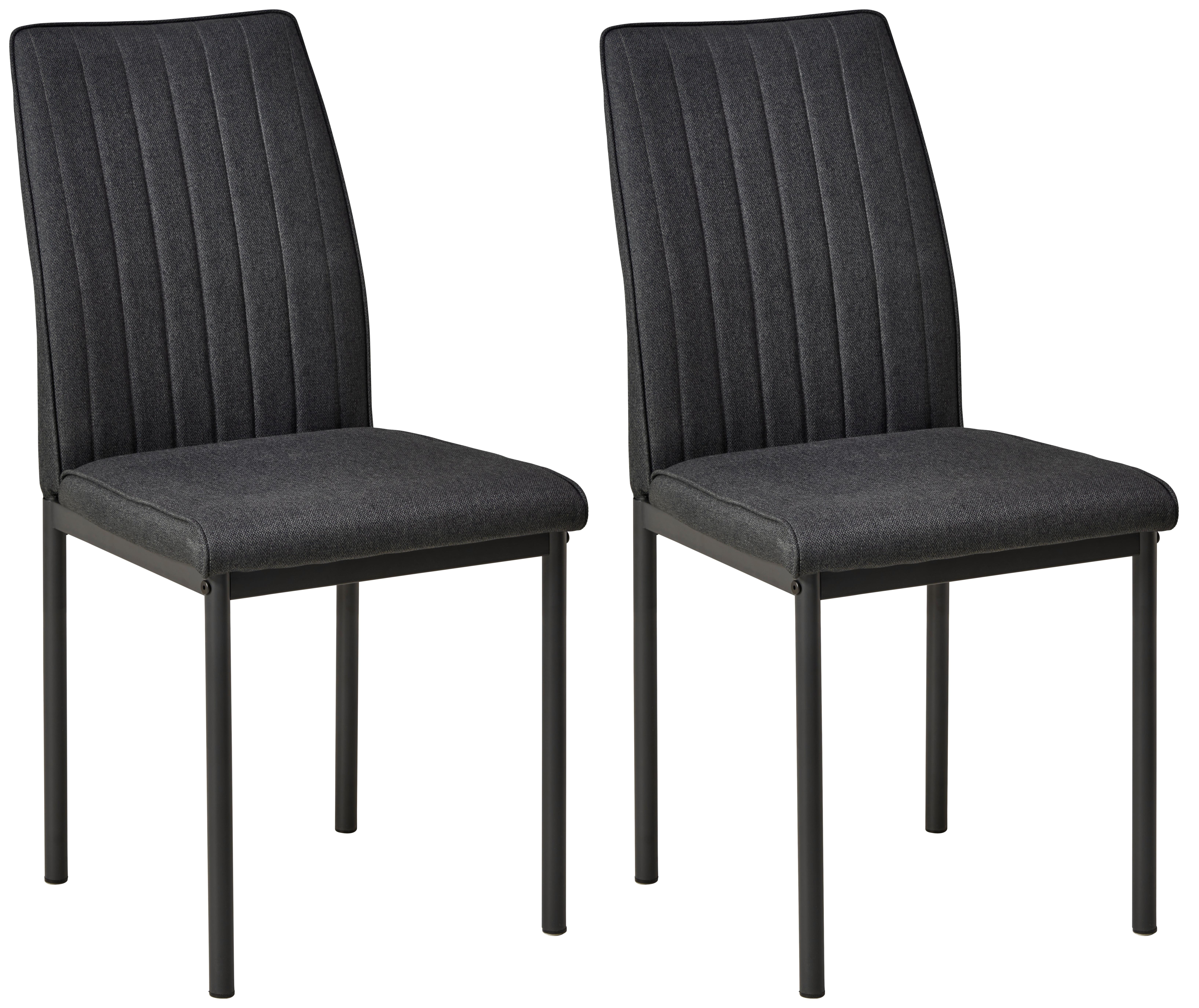 Stuhl-Set Everton - Dunkelgrau/Grau, LIFESTYLE, Textil/Metall (44/91/58cm) - Livetastic