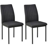 Stuhl-Set Everton - Dunkelgrau/Grau, LIFESTYLE, Textil/Metall (44/91/58cm) - Livetastic