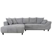 Ecksofa Mendoza New Chenille Grau, Lf: 241x125m - Schwarz/Grau, KONVENTIONELL, Textil (197/309cm) - Ondega