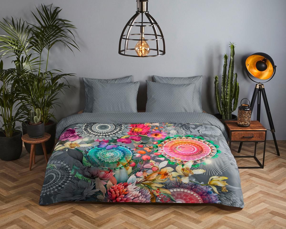BETTWÄSCHE OLINGA - Anthrazit/Multicolor, Design, Textil (140/200cm)