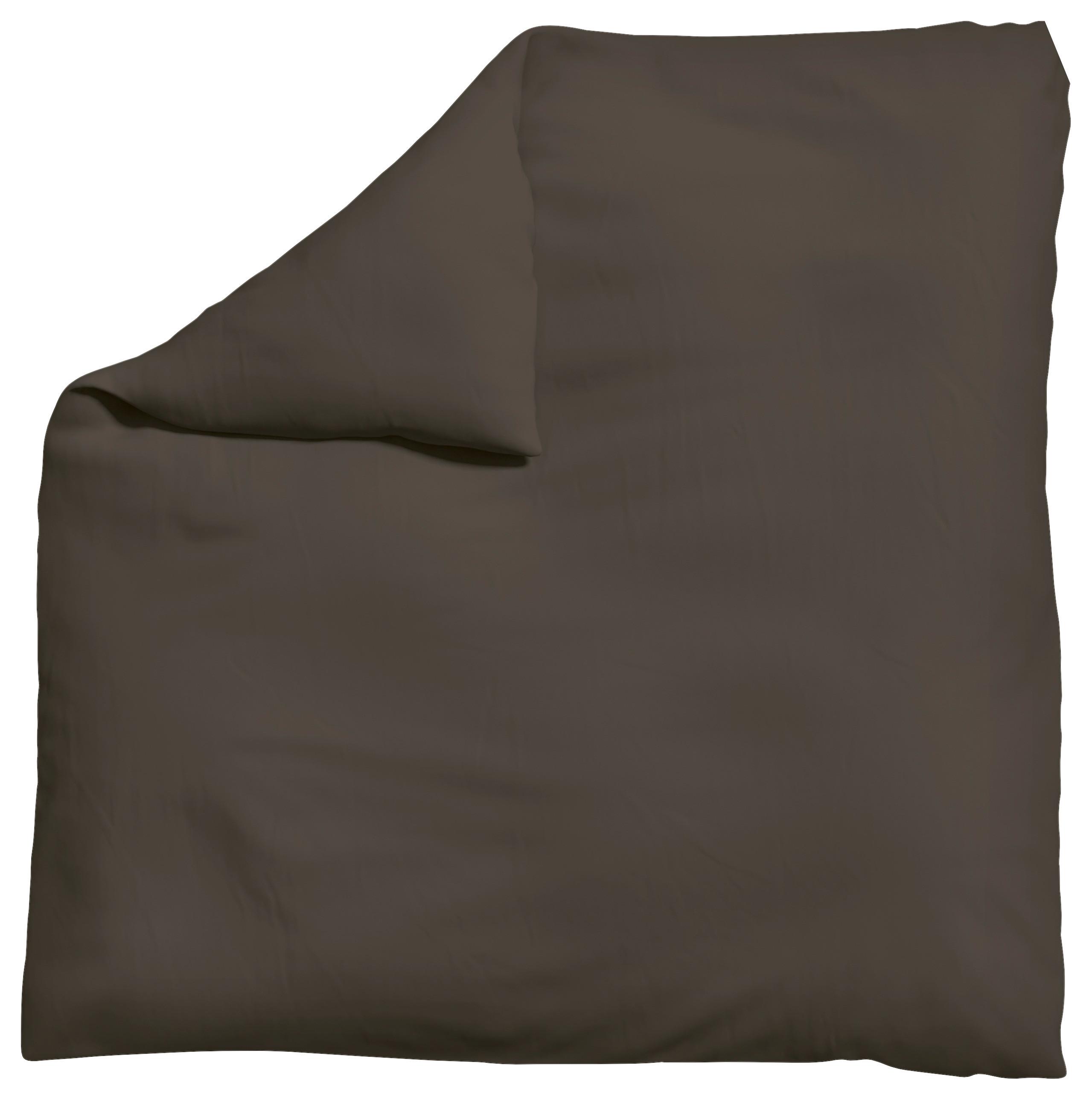 Bettdeckenbezug Knitted Jersey 200x200cm Dunkelbraun - Dunkelbraun, Basics, Textil (200/200cm) - Schlafgut
