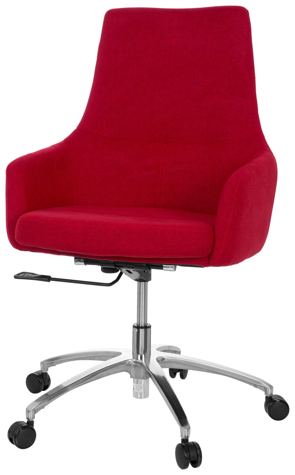 Bürostuhl Shake 100 Rot Bis 110 Kg - Silberfarben/Rot, Basics, Kunststoff/Textil (65/97/60cm) - MID.YOU