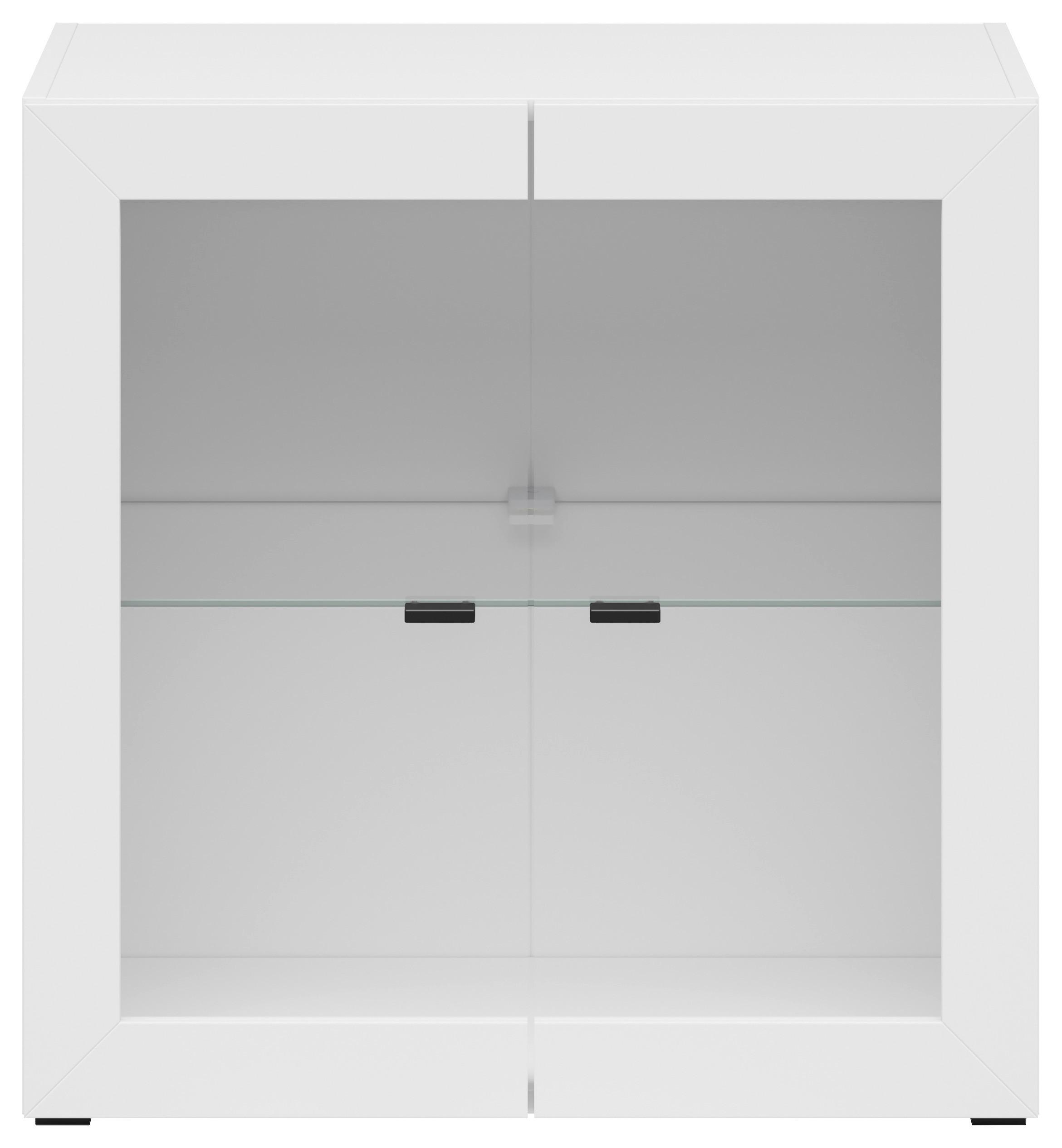 Vitrine 2 Türen, B: 64 cm Sixty-Four, Weiß - Schwarz/Weiß, Trend, Glas/Holzwerkstoff (64/64/35cm)