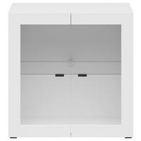 Vitrine 2 Türen, B: 64 cm Sixty-Four, Weiß - Schwarz/Weiß, Trend, Glas/Holzwerkstoff (64/64/35cm)