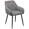 Armlehnstuhl Kati - Schwarz/Grau, LIFESTYLE, Textil/Metall (56/83/62cm) - MID.YOU
