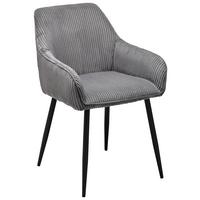 Armlehnstuhl Kati - Schwarz/Grau, LIFESTYLE, Textil/Metall (56/83/62cm) - MID.YOU