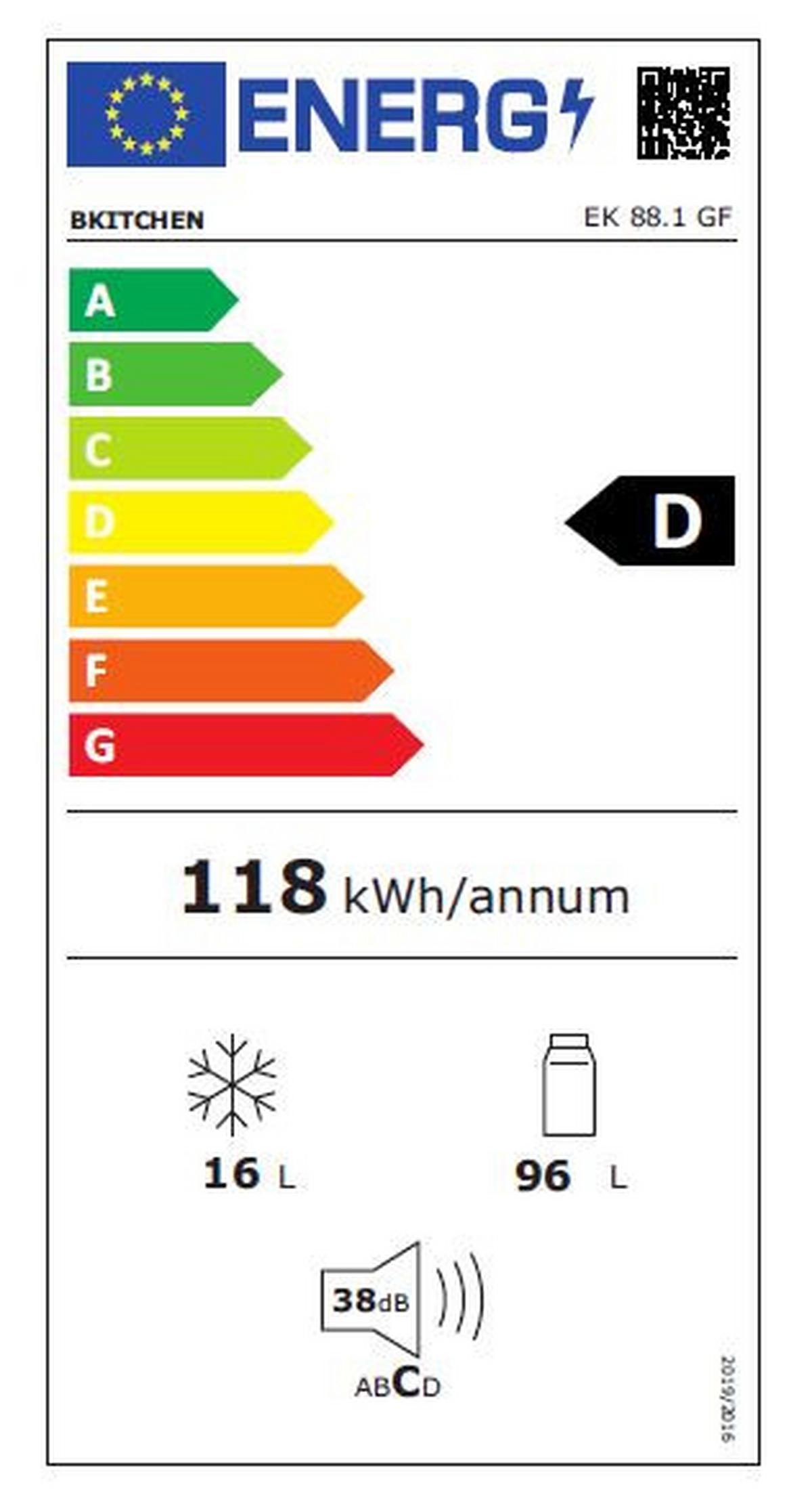 Kühlschrank Ek 88.1 Gf Weiss - Weiß, Basics, Kunststoff (54/87,5/54,5cm)