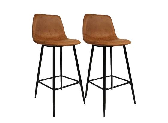 Barhocker-Set Susan 2-Er Set Braun - Schwarz/Orange, Basics, Textil/Metall (43/102/49cm) - Livetastic Barhocker-Set Susan 2-Er Set Braun - Schwarz/Orange, Basics, Textil/Metall (43/102/49cm) - Livetastic