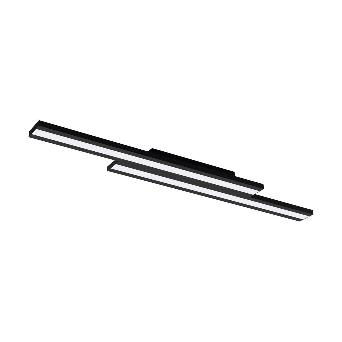 Deckenleuchte Saliteras L: 116 cm Smartphone-Steuerung - Schwarz/Weiß, Design, Kunststoff/Metall (116/16/5cm) - Eglo