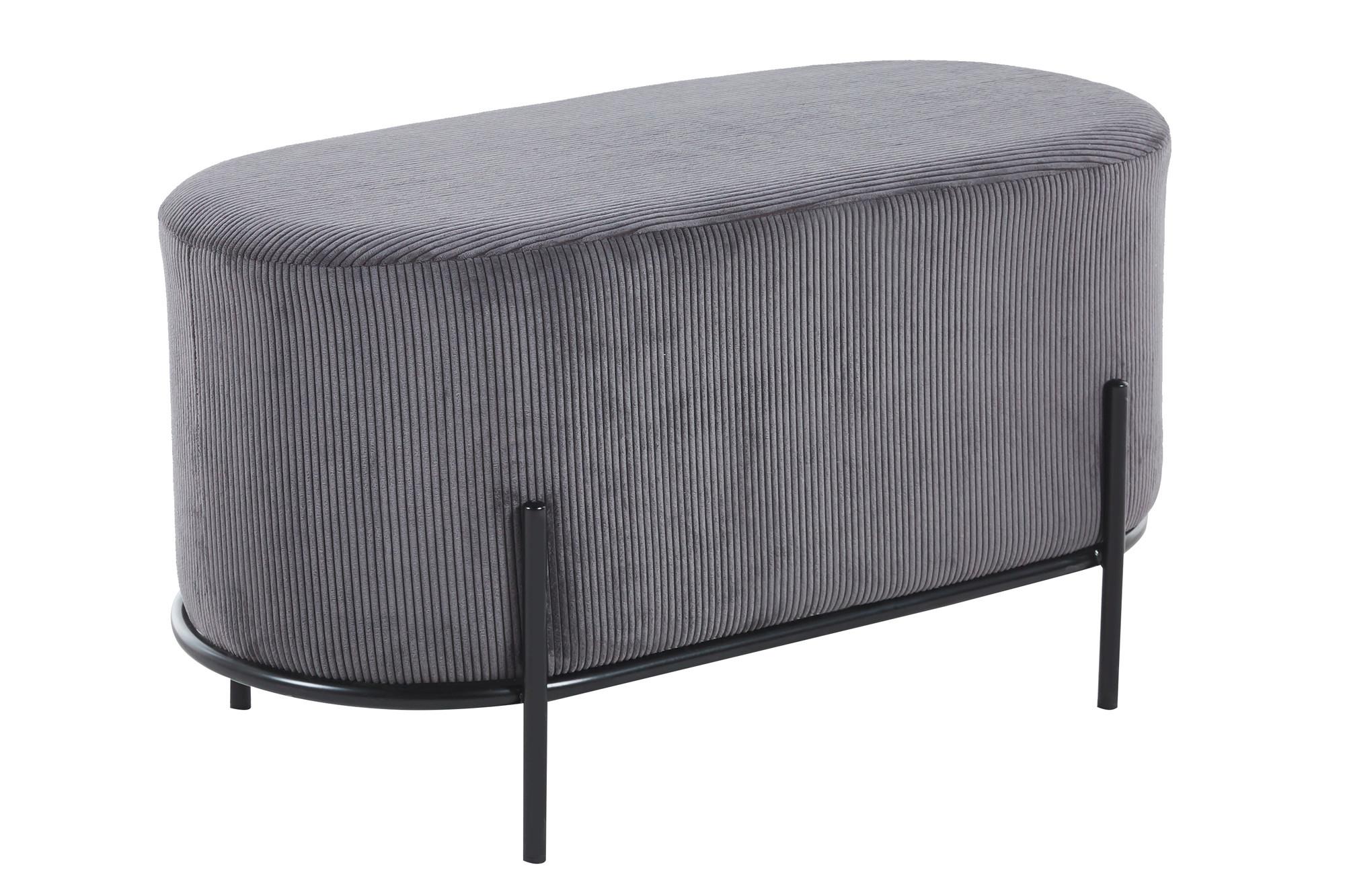 Hocker Grau B: 80 Cm - Schwarz/Grau, MODERN, Textil (80/42/40cm) - Livetastic