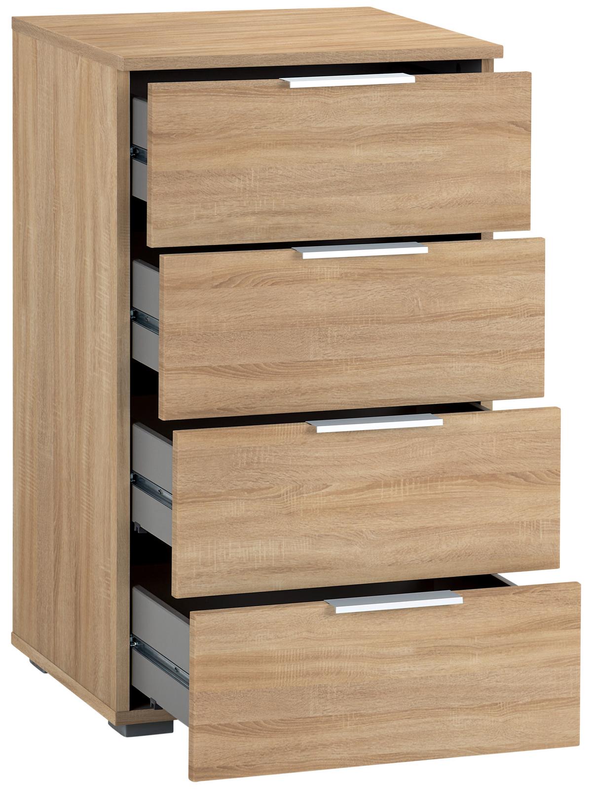 Nachtkästchen Alabama Sonoma Eiche B: 40 Cm - Alufarben/Sonoma Eiche, MODERN, Holzwerkstoff (40/81/42cm) - Rauch Möbel