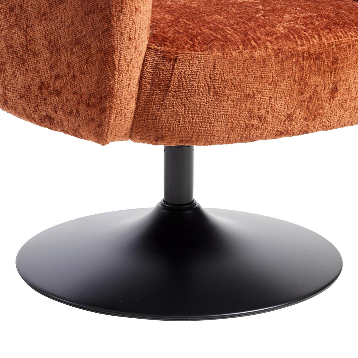 Otočná stolička GIRO, terakotová ženilka, max.120 kg - čierna/terakota, Modern, kov/textil (67/68/73cm) - Premium Living