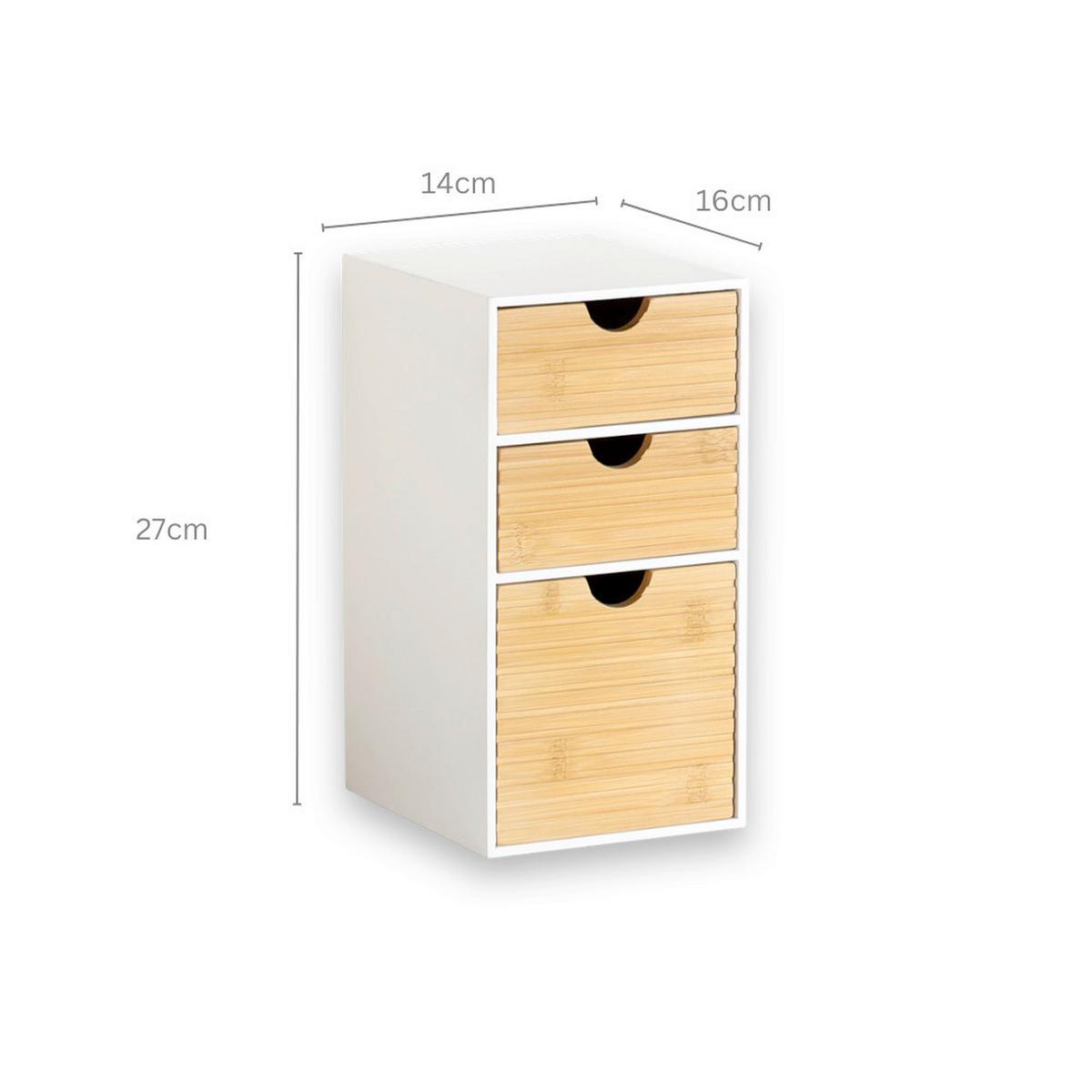 TISCHORGANIZER Bambus, Weiß/Naturfarben - Naturfarben/Weiß, Basics, Holz/Holzwerkstoff (14/16/27cm) - Kesper