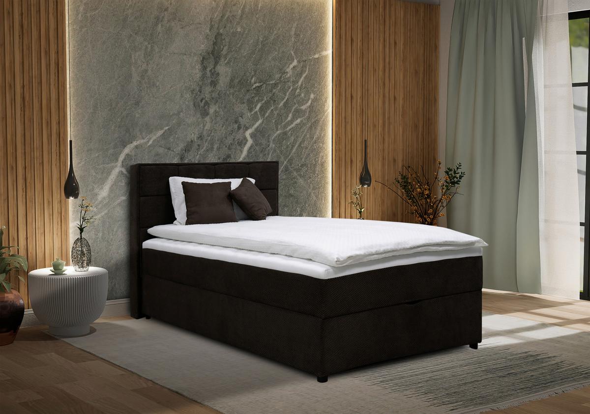 Boxbett Mit Bettkasten Catania 140x200 Cm Braun - Braun, MODERN, Holz/Holzwerkstoff (140/200cm) - MID.YOU