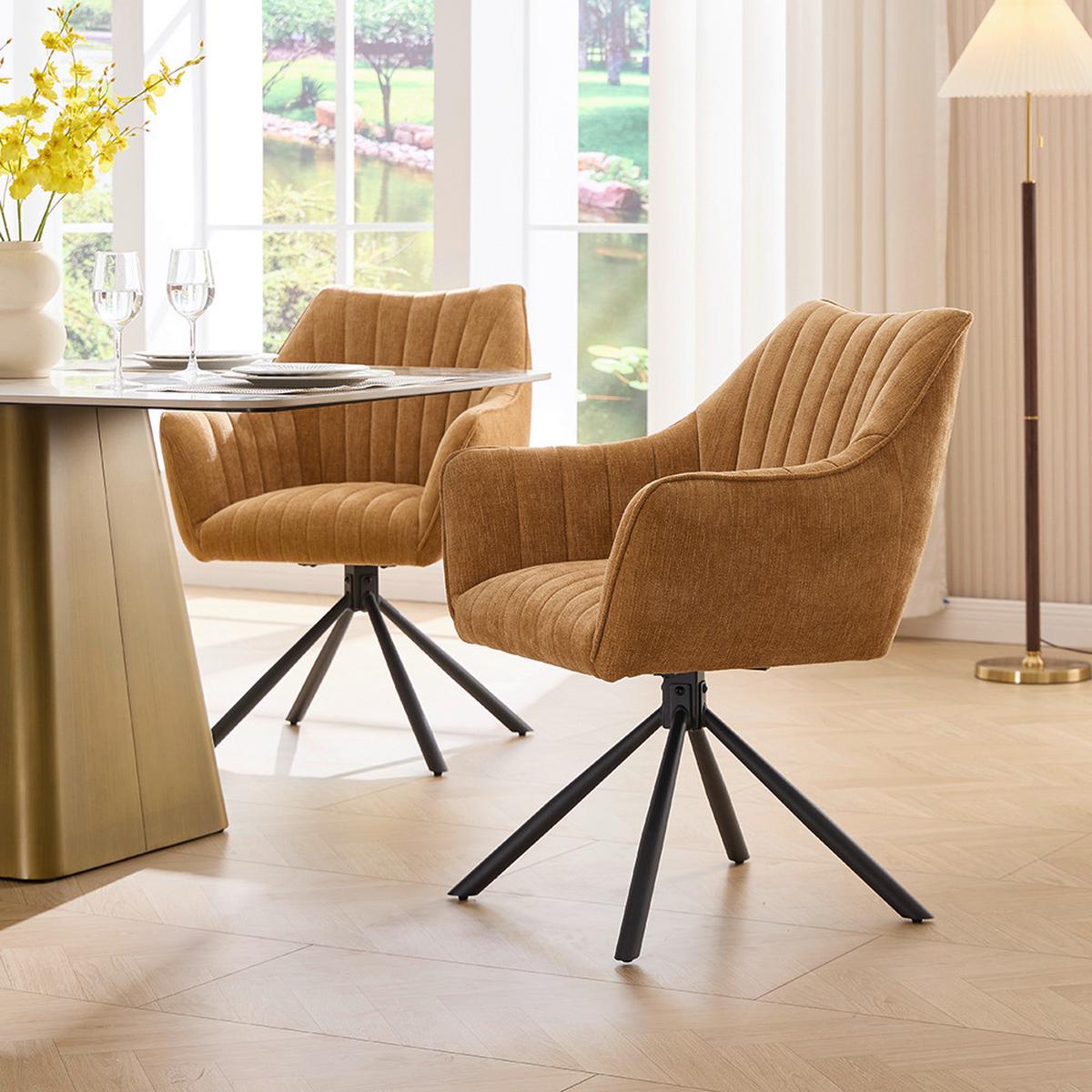 STOLIČKA S PODRÚČKAMI TRIENT - čierna/horčicovožltá, Modern, kov/textil (63/88/62cm) - Premium Living